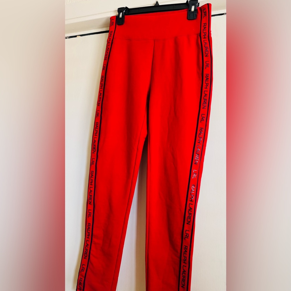 Ralph Lauren women Red Joggers with Logo Trim